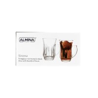 6 Teiliges Sirena Gläser-Set Teegläser Trinkgläser mit Henkel 155 ml Transparent