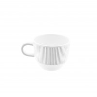 12 Teiliges Kaffee-Set, 6x Kaffeetassen, 6x Untertasse in Weiß mit Riffle Design