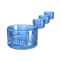 Elysia 4 Tlg. Set Snackschale aus Glas in Blau Servierschale Snackschale Rund