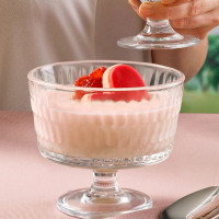 2 Teilige Schale für Eis, Pudding oder Desserts aus Glas Transparent 240 ml