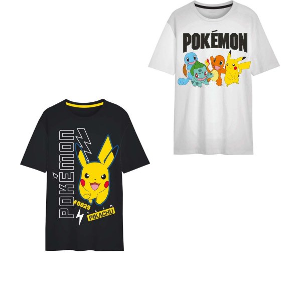 Pokémon Kurzarmshirt für Kinder Weiches und Atmungsaktives Baumwoll-T-Shirt