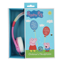 Kabelgebundene Kopfhörer für Kinder Pig Peppa mit Regenbogen und Glitzer pink