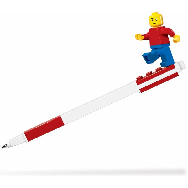 IQ LEGO Briefpapier-Brieffreund – Roter LEGO-Gelstift und klassische Minifigur