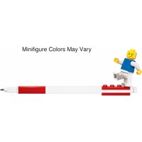 IQ LEGO Briefpapier-Brieffreund – Roter LEGO-Gelstift und klassische Minifigur