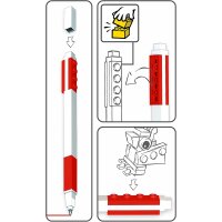 IQ LEGO Briefpapier-Brieffreund – Roter LEGO-Gelstift und klassische Minifigur