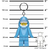 Lego Iconic Shark Suit Guy Schlüsselanhänger mit LED-Taschenlampe Spielzeuggeschenke für Kinder