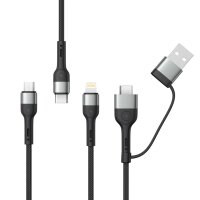 6in1 Kabel USB - USB-C + USB-C + microUSB +...