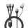 6in1 Kabel USB - USB-C + USB-C + microUSB + iPhone-Anschluss 1,2m in Schwarz