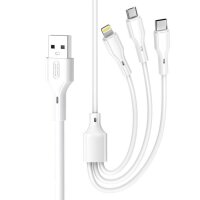 XO 3in1 Ladekabel USB kompatibel mit iPhone, USB-C,...