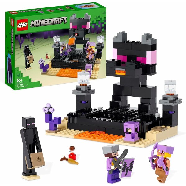 LEGO Minecraft End-Arena Set Action-Spielzeug mit Lava, Enderdrache und Enderman-Figur, Geschenk für Kinder ab 8 Jahren