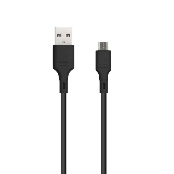 Ladekabel in Schwarz zum Laden oder Datenübertragen USB-A auf microUSB 2A 1m