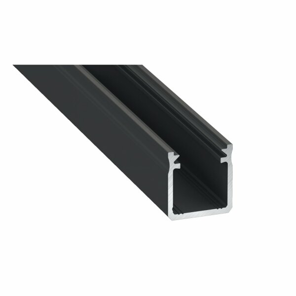 LED Aluminium Profil Leiste Schwarz | Typ Y Vielseitig einsetzbar | Mit Endkappe | Schwarz Abdeckung | 1m | 9x