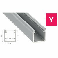 LED Aluminium Profil Leiste Schwarz | Typ Y Vielseitig einsetzbar | Mit Endkappe | Schwarz Abdeckung | 1m | 9x