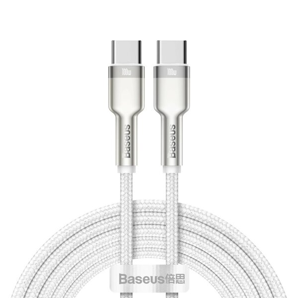 Baseus Cafule Series Metal Data USB-C / USB-C PD QC SCP 100W 5A 1 m Kabel - Weiß