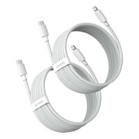 Baseus Simple Wisdom USB-C Kabel kompatibel mit iPhone 20W 1,5 m 2 Stück Weiß