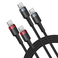 Baseus Cafule USB-C / USB-C-Kabel 100W 1 m - rot-schwarz und schwarz-grau (2 Stk.)