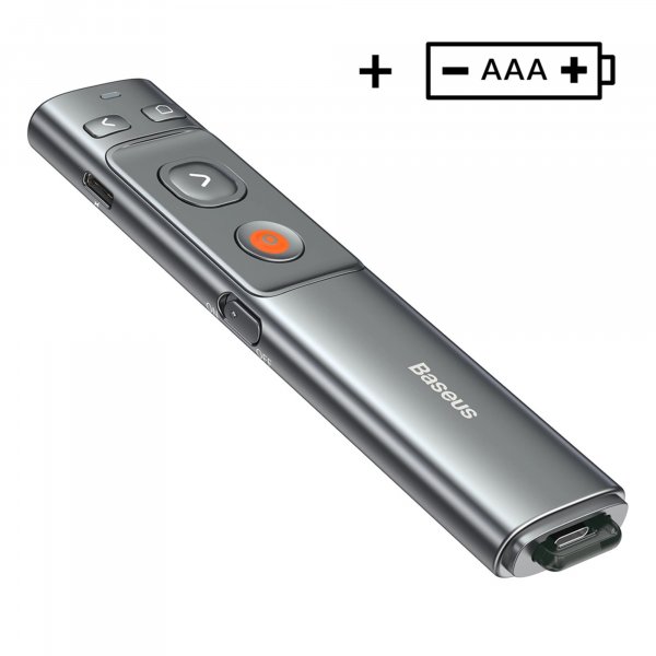 Baseus Orange Dot kabelloser Laserpointer für Präsentationen Grau mit Batterie
