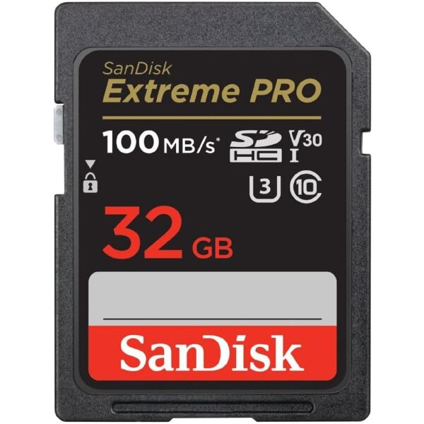 SanDisk Extreme PRO SDHC UHS-I Speicherkarte 32 GB (V30, Übertragungsgeschwindigkeit 100 MB/s