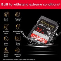 SanDisk Extreme PRO SDHC UHS-I Speicherkarte 32 GB (V30, Übertragungsgeschwindigkeit 100 MB/s