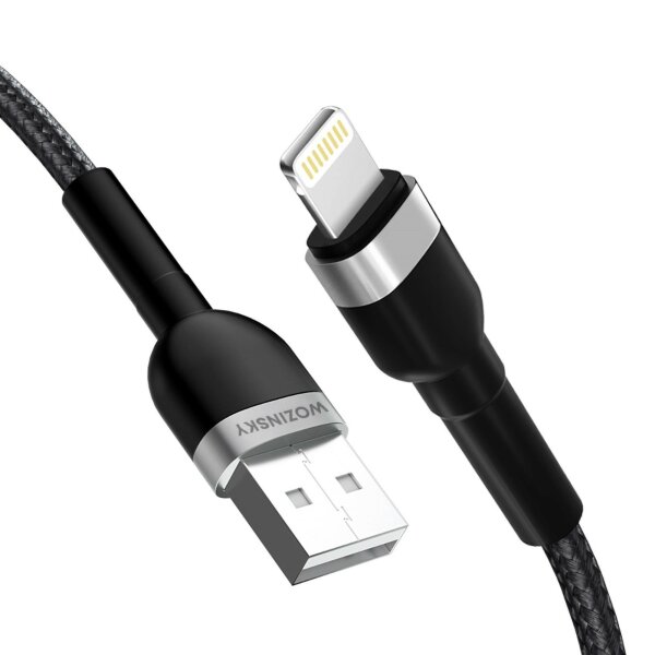 Ladekabel in Schwarz Datenkabel USB-A kompatibel mit iPhone 2,4A Kabel