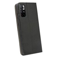 Smart Magnet Tasche kompatibel mit Motorola Moto G24 Power Handy Hülle mit Standfunktion, Kartenfach Schwarz