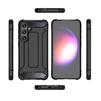 Panzerschale Outdoor Hülle "HYBRID" Bumper Stoßfest kompatibel mit Samsung Galaxy A25 5G Schwarz