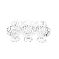 6 Teiliges Glasschalen-Set 200 ml, Für Eis, Snacks, Pudding und Desserts Transparent