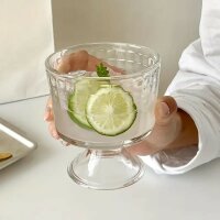 6 Tlg.Set Dessertgläser, Eisbecher aus Glas 250 ml Transparent Glasschalen