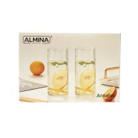 6er Gläser-Set 350 ml Longdrinkgläser, Cocktailglas, Quadratische Glas, Transparent