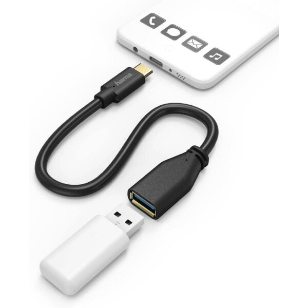 Type-C Adapter für USB-Anschlüsse – Stilvoller Adapter in Schwarz