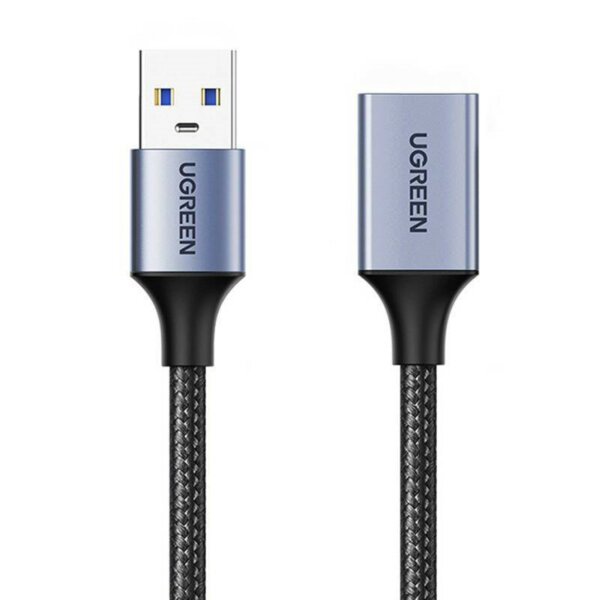 Verlängerungskabel USB 3.0, USB-Stecker auf USB-Buchse, 0,5m in Schwarz-Grau