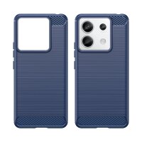 Carbon Case Hülle kompatibel mit Xiaomi Redmi Note 13 Pro Plus 5G flexible Silikon-Carbon-Hülle blau