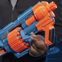 Nerf Elite 2.0 Shockwave RD-15 Blaster, 30 Nerf Darts, 15-Dart Rotationstrommel, Schnellfeuer mit Pump-Action, mit Erweiterungsoptionen