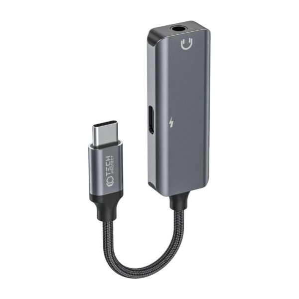 Audio-Adapter USB-C auf 3,5 mm-Miniklinke und USB-C Adapter in Schwarz