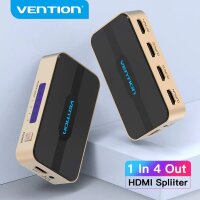 1 In 4 Out HDMI Splitter 4K 30Hz Gold Aluminium Legierung...