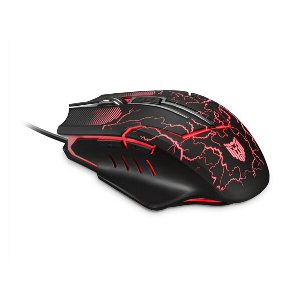 Gaming Maus in Schwarz mit RGB Beleuchtung bis zu 3200 DPI ergonomische Maus