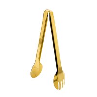 Servierzange aus Edelstahl ideal für Grillgut, Salate oder Gebäck, 24 cm, Gold