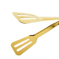 Servierzange ideal für Salate, Grillgut oder Gebäck, aus Edelstahl, in Gold, 24 cm