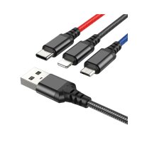 3in1 Kabel USB-A kompatibel mit iPhone/MicroUSB/Typ C 2A...