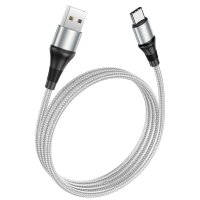 Kabel USB-A auf USB-C 1m in Grau unterstützt Laden...