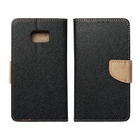 Buch Tasche "Fancy" Standfunktion kompatibel mit iPhone 16 Pro Schwarz-Gold