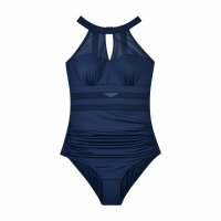 Stilvoller Marineblauer Badeanzug mit Cutout-Mesh-Design...