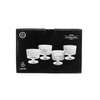 6er Glasschalen-Set mit Muster Dessertgläser, Eisbecher 260 ml Transparent