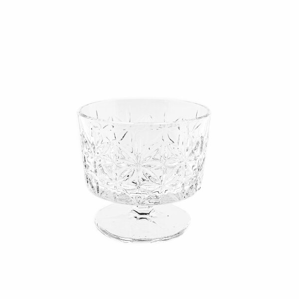 6 teiliges Schalen-Set aus Glas 260 ml transparent Dessertgäser, Eisbecher mit Muster