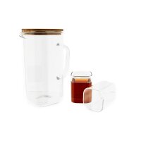 Karaffen-Set mit Deckel aus Glas 1,95L mit 6 Gläser...