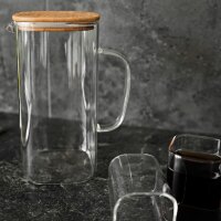 Karaffen-Set mit Deckel aus Glas 1,95L mit 6 Gläser 330 ml transparent