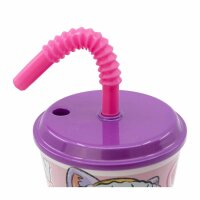 Wasserbecher 430 ml Pinkf für Kinder - Trinkbecher mit niedlichem Hunde-Motiv