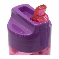 430 ml Pinke Trinkflasche für Kinder - Wasser-Trinkflasche mit Strohhalm für kleine Abenteurer