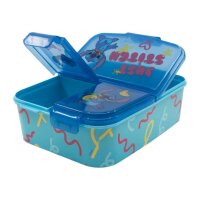 Brotdose mit 3 Fächer Lilo&Stitch Lunchbox in Blau Frühstücksbox für Kinder