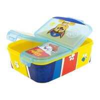 Brotdose mit 3 Fächer Paw Patrol Lunchbox in Gelb-Blau Frühstücksbox für Kinder